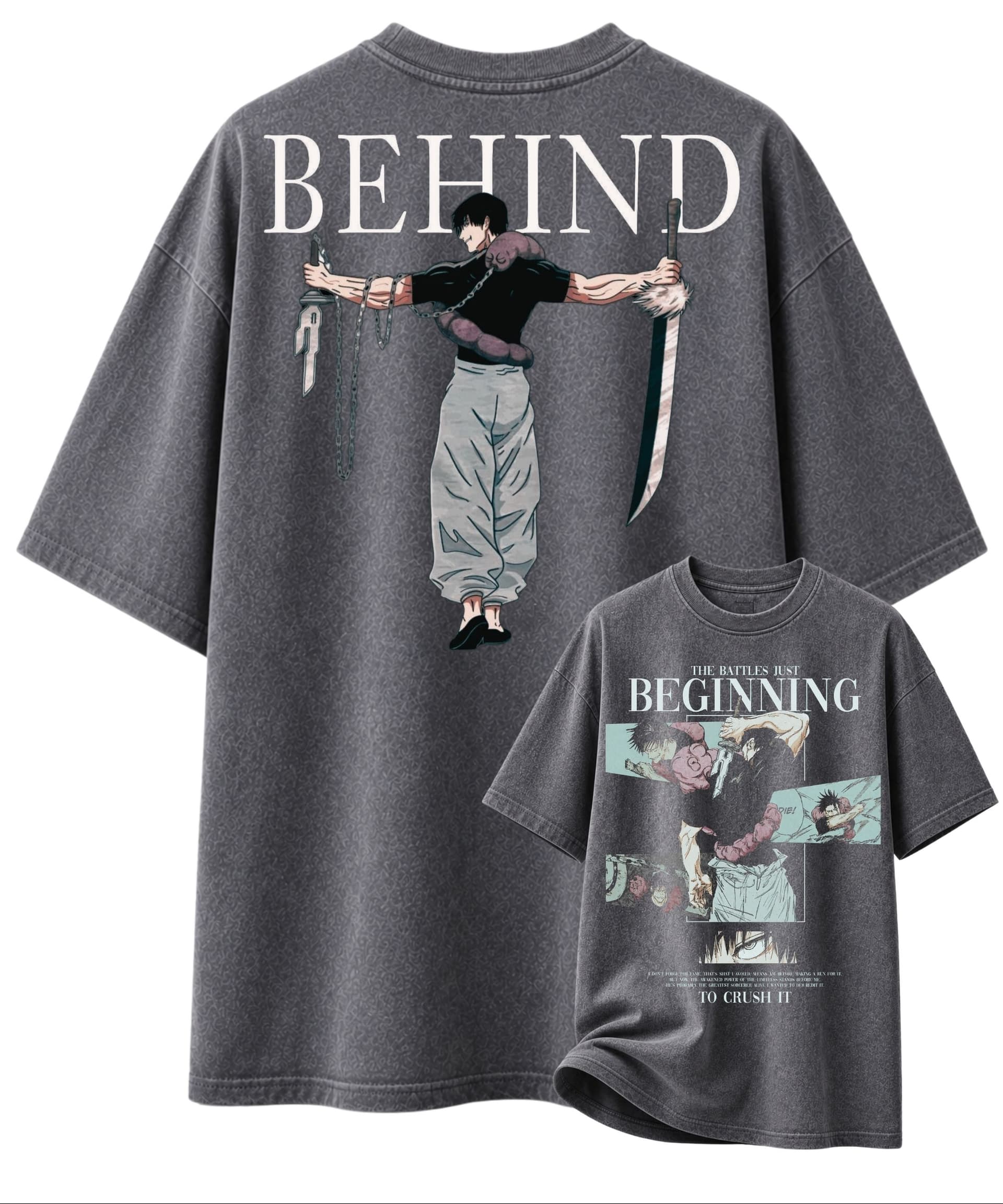 Behind